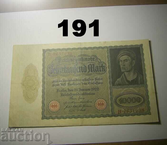 Berlin 10000 mark 1922 VF+ P71 Γερμανία