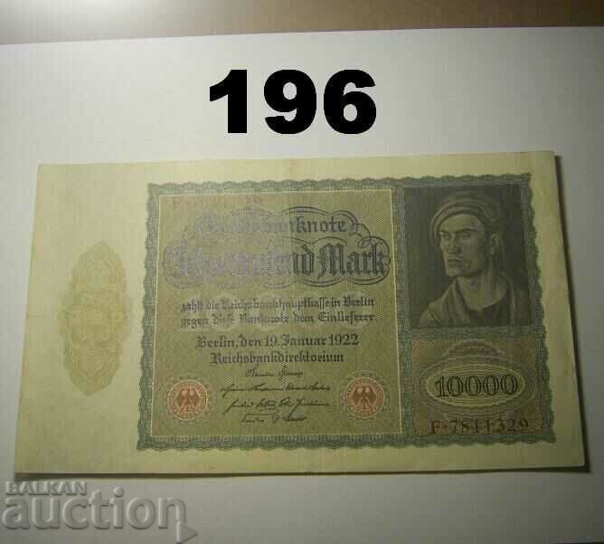 Berlin 10000 mark 1922 VF+ P71 Γερμανία