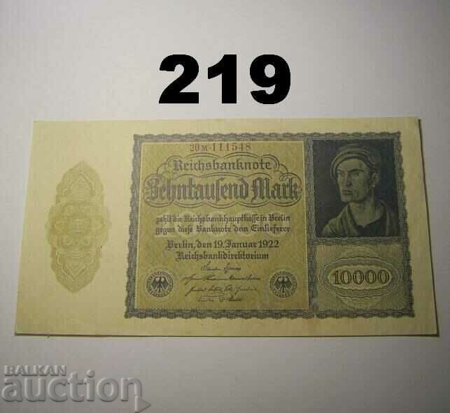 Berlin 10000 mark 1922 XF P72 Germania