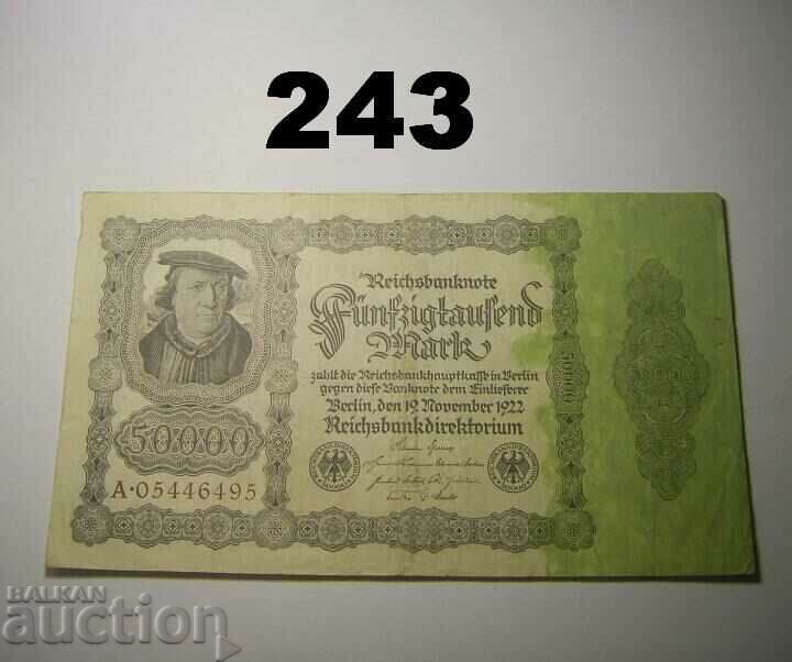 Berlin 50000 mark 1922 VF Germania