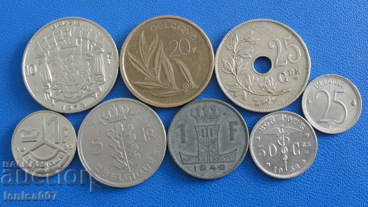 Auction Belgium - Coins (8 pieces) Auction Belgium - Coins (8 pieces)