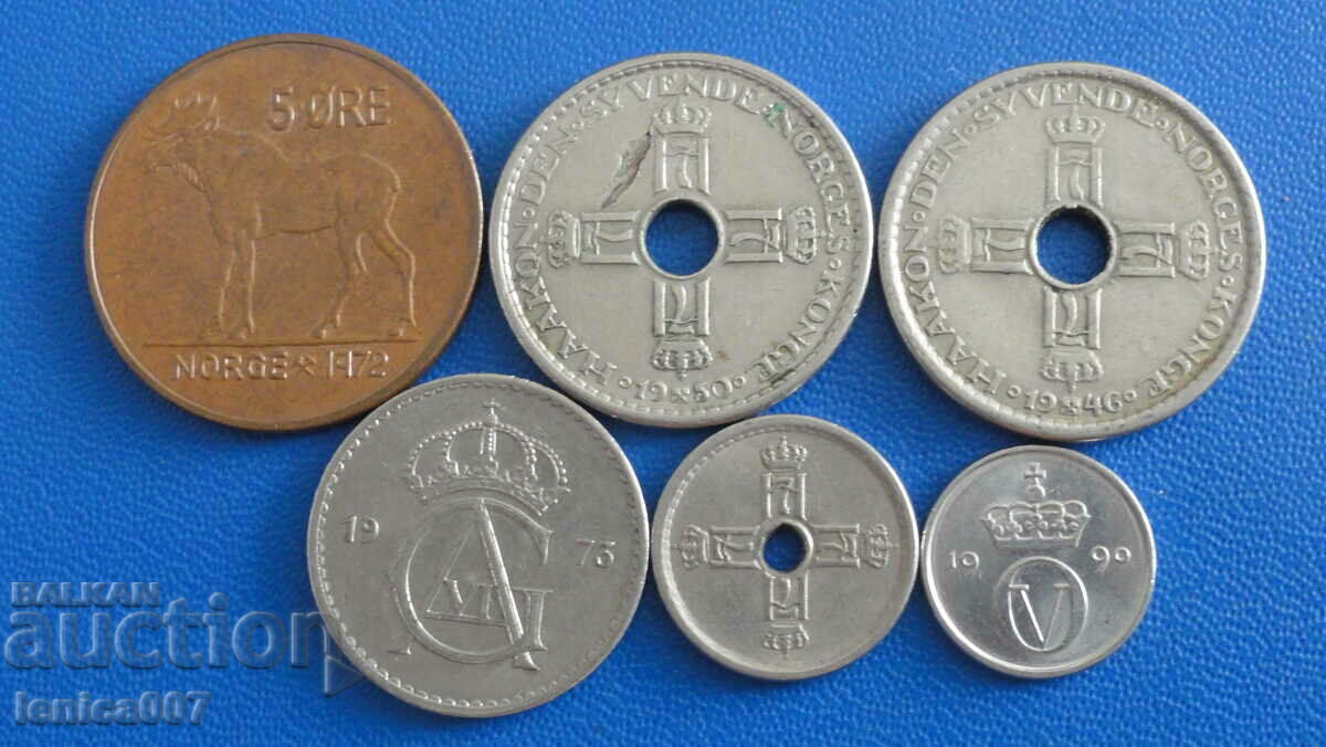Auction Norway - Coins (6 pieces) Auction Norway - Coins (6 pieces)