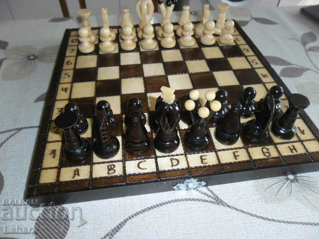 A beautiful wooden chess with a great box