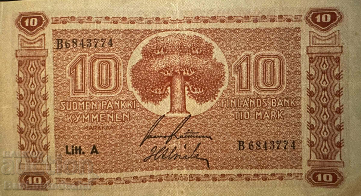 Finland 10 Markkaa 1945 Pick 77a Ref 3521