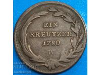 1 Kreuzer 1780 Austria V - Viena Maria Tereza (1740-1780)