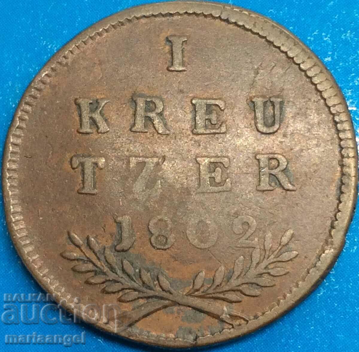 Austria 1 Kreuzer 1802 Salzburg "Napoleonids" - rare type