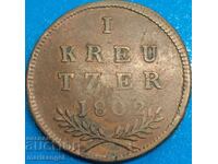 Austria 1 Kreuzer 1802 Salzburg "Napoleonids" - rare type