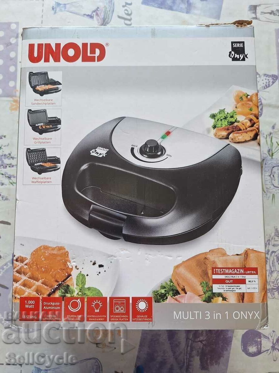 ✅ BRAND NEW 3 in 1 TOASTER, WAFFLE and Grill Unold Onyx - 1000W❗