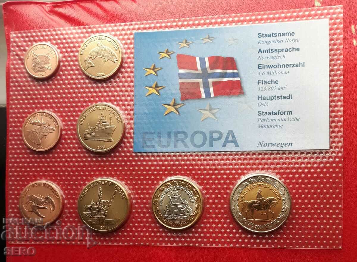 Norway-SET 2004 of 8 trial euro coins