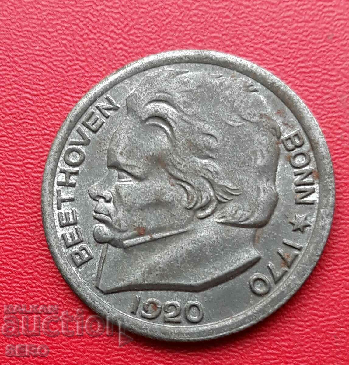 Germania-Rhine-Westfalia-Bonn-50 pfennig 1920-Beethoven