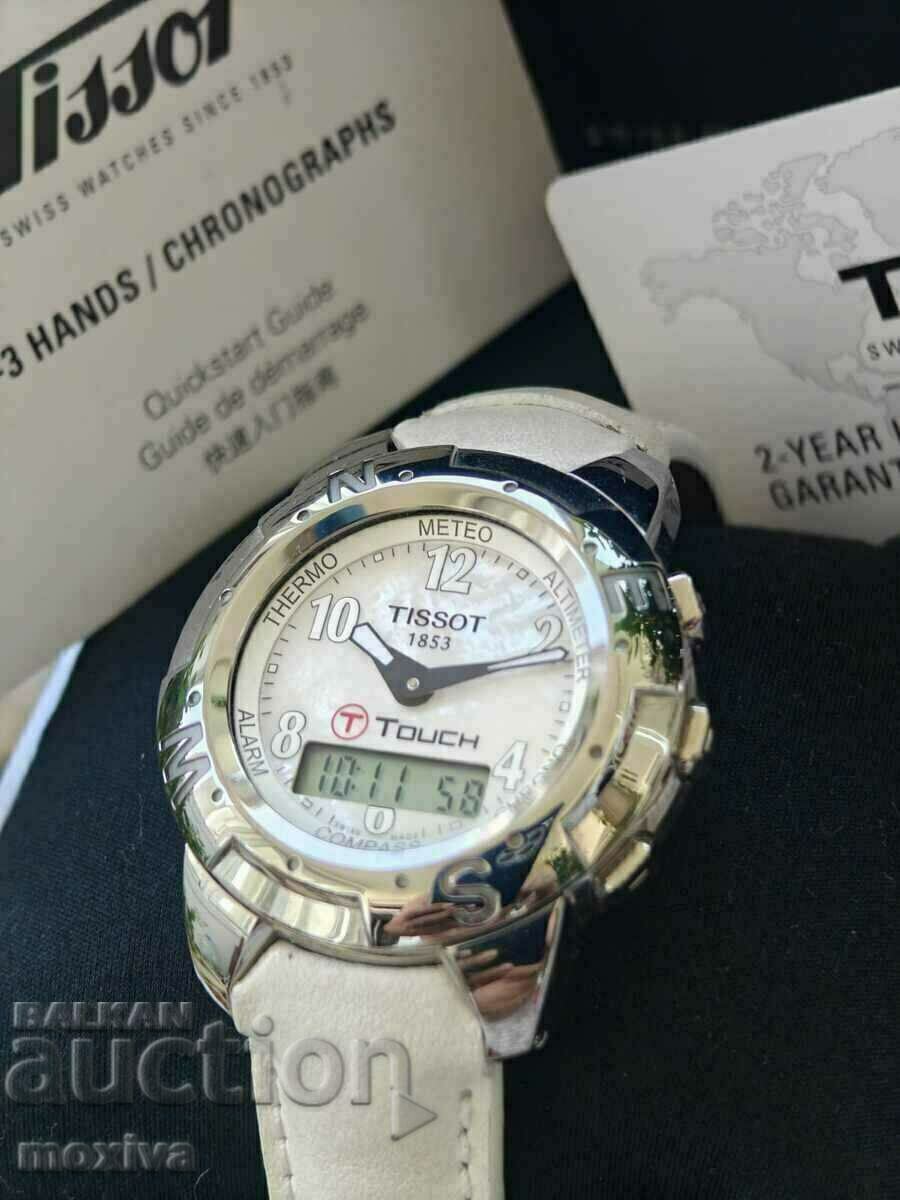 Дамски часовник Tissot T-Touch седефен циферблат, Titanium