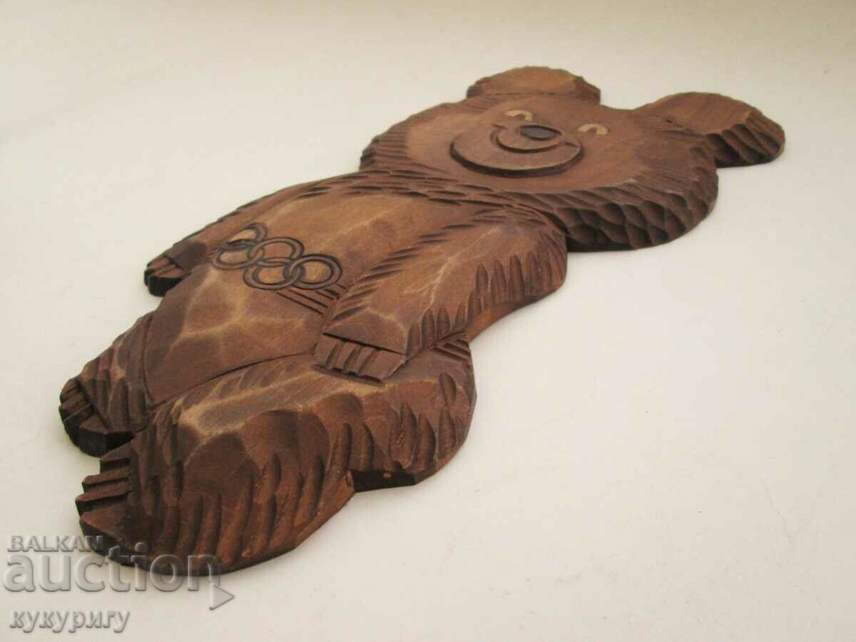 Παράδοση Olympics Moscow 80 ξύλινη διακόσμηση σκάλισμα Misha