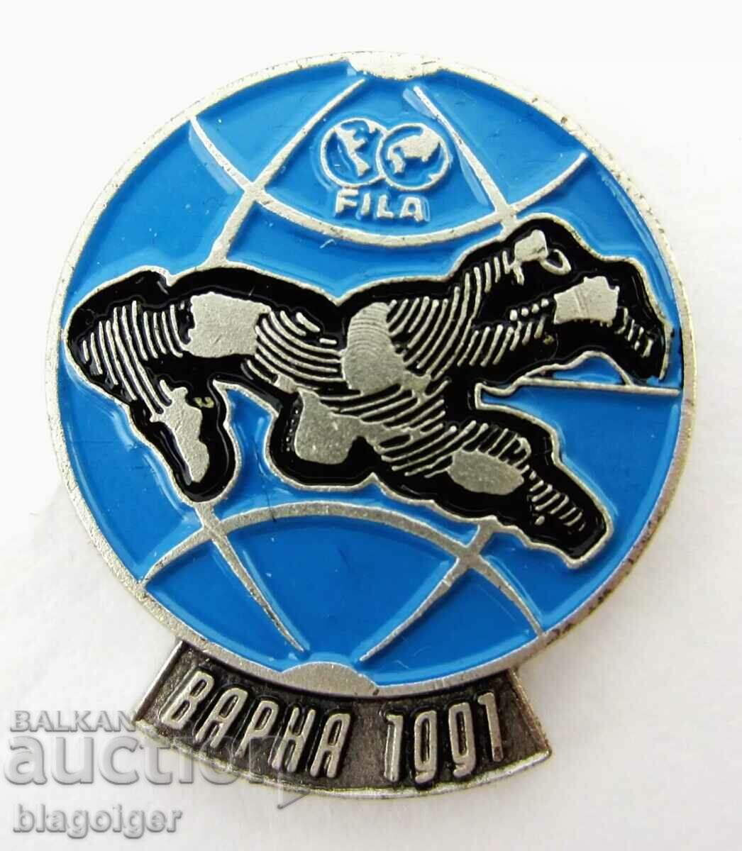 BADGE OFICIAL-FIBA-FILA-WORLD FIRST. PRIN LUPTA-1991