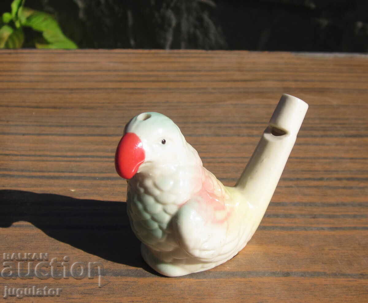 old children's toy porcelain whistle figurine parrot