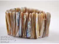 Stretch bracelet made of clam shell, mother of pearl