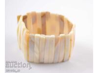 Stretch bracelet made of clam shell, mother of pearl