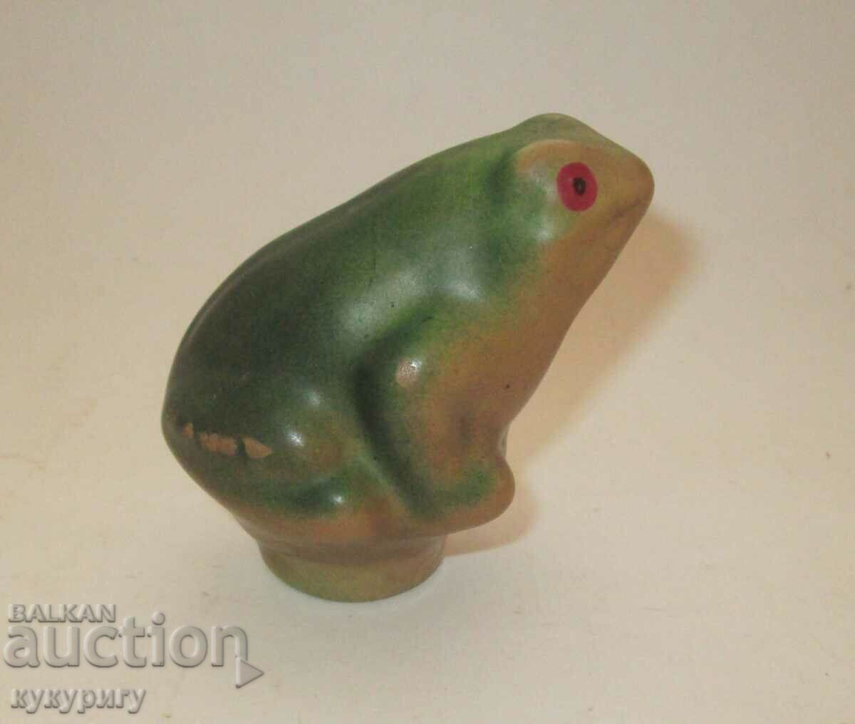 Old Russian baby small rubber toy bath figurine frog