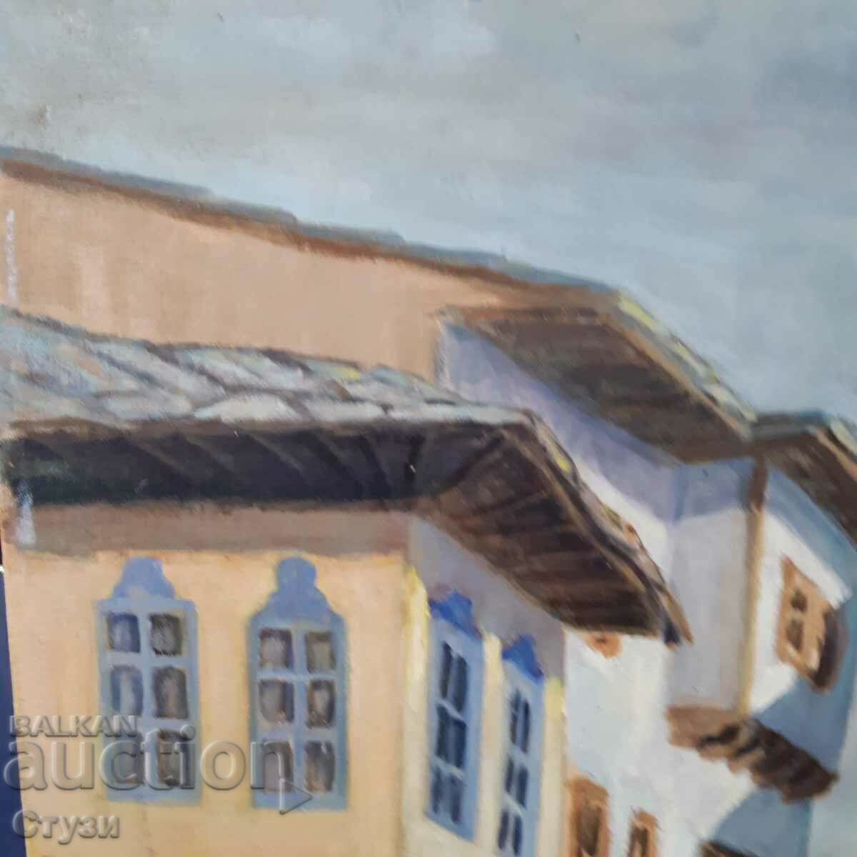 K. Golov, "Iz Lovech", 1976, oil, 48.5 x 33.5 cm with price 220.00 BGN | € 112.48 K. Golov, "Iz Lovech", 1976, oil, 48.5 x 33.5 cm with price 220.00 BGN | € 112.48