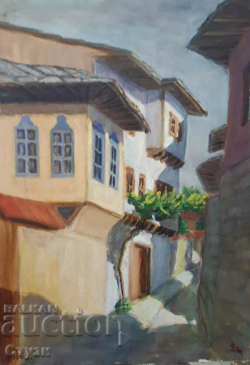 K. Golov, "Iz Lovech", 1976, oil, 48.5 x 33.5 cm K. Golov, "Iz Lovech", 1976, oil, 48.5 x 33.5 cm