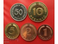 Germania-lot 5 monede-mat-lucius 1975 J-Hamburg