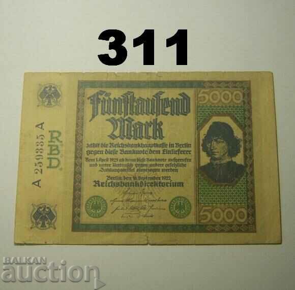 Berlin 5000 mark 1922 Germania