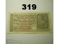 Германия 20 mark 1939-1944 VF+ Свастика