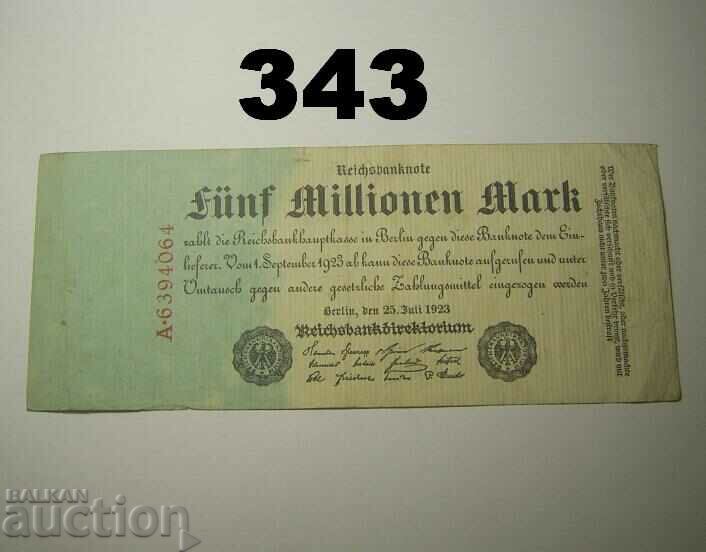 Berlin 5 million mark 1923 VF Germany