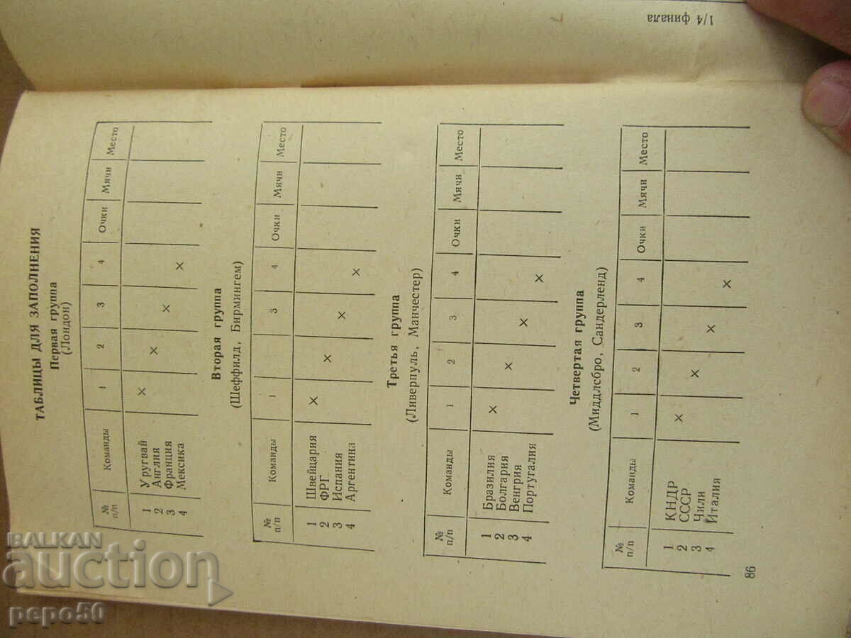 Delivery of PROGRAM OF VIII WORLD SOCCER - England, 1966. Delivery of PROGRAM OF VIII WORLD SOCCER - England, 1966.