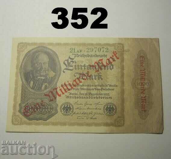 Berlin 1 miliarde mark 1922 XF Germania