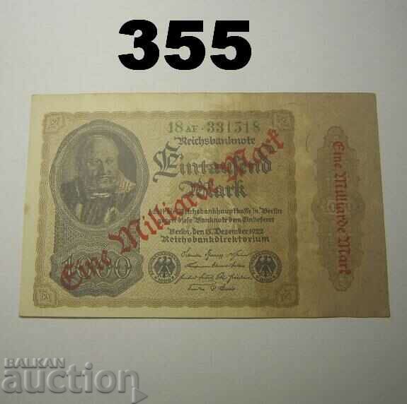 Berlin 1 miliarde mark 1922 XF+ Germania