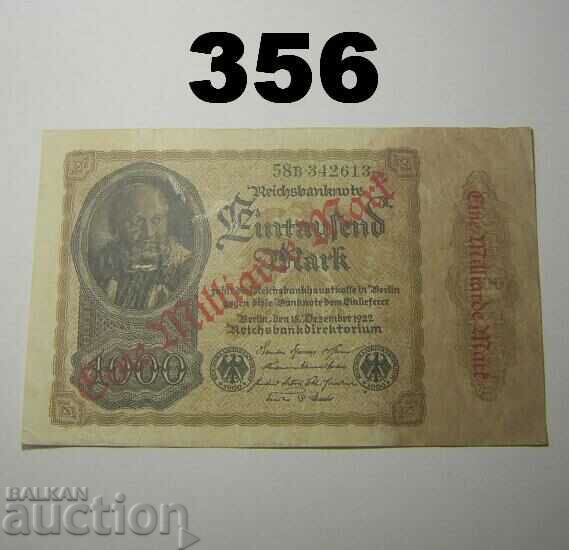 Berlin 1 milliarde mark 1922 VF+ Germany