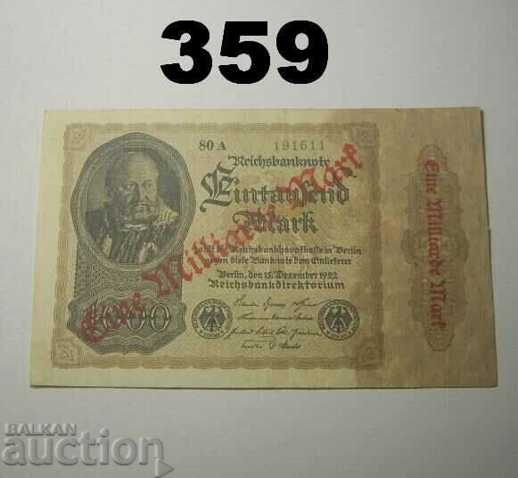 Berlin 1 miliarde mark 1922 VF Germania