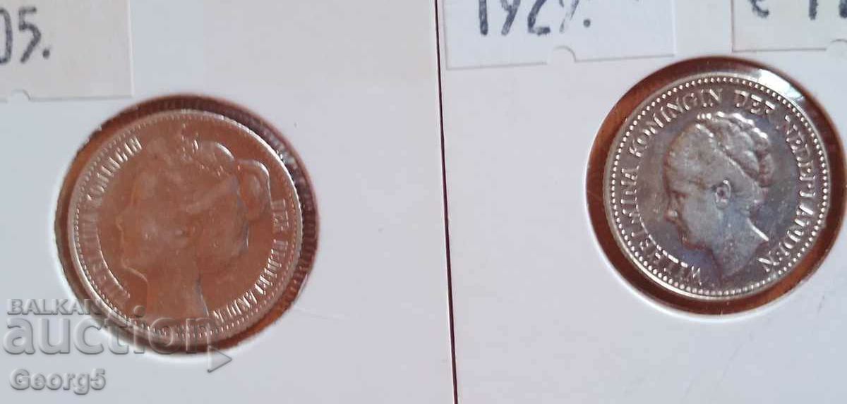 1/2 guilder 1905 and 1929 silver
