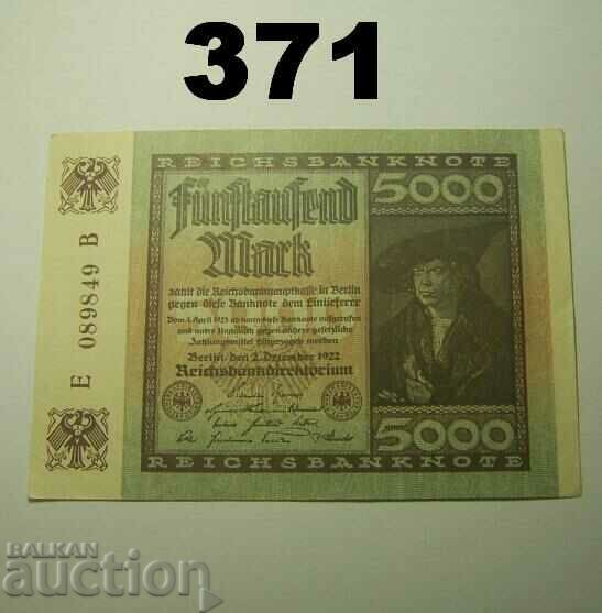 Berlin 5000 mark 1922 XF+ Germania