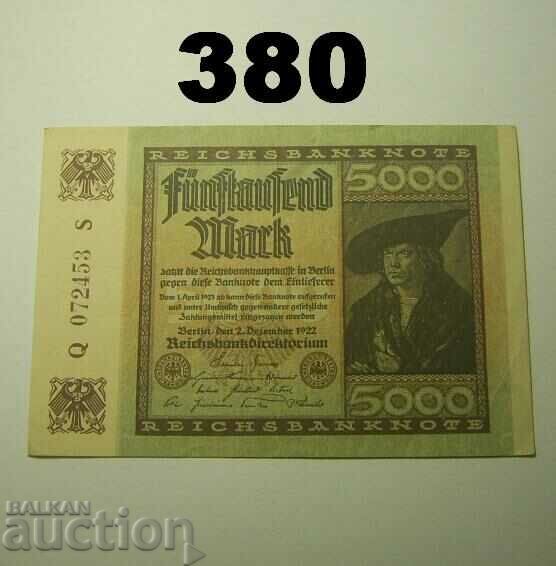 Berlin 5000 mark 1922 XF Germany