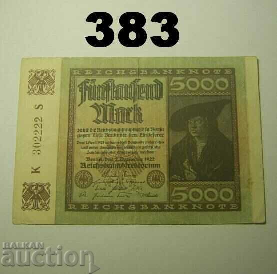 Berlin 5000 mark 1922 Германия 302222