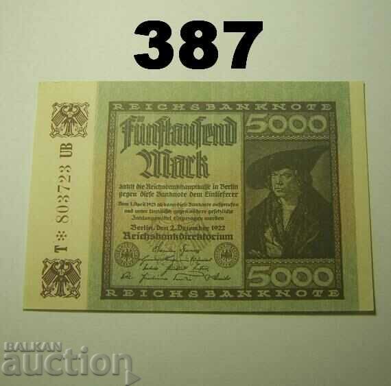 Berlin 5000 mark 1922 UNC Germany