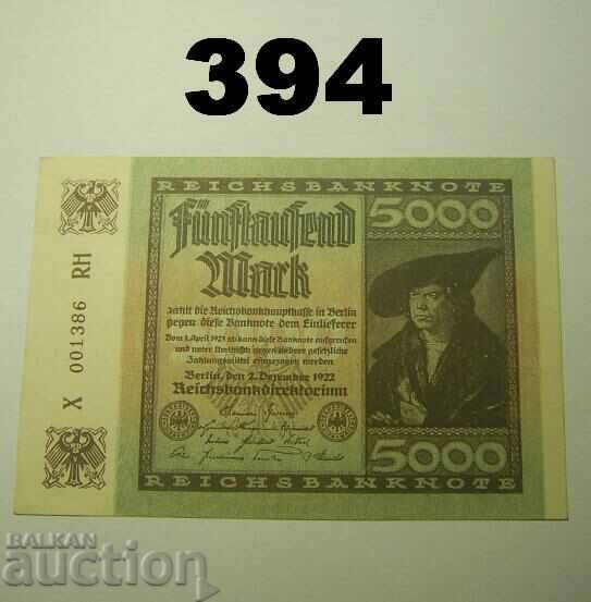 Berlin 5000 mark 1922 UNC Germania