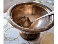 Vintage silver plated bowl and ladle