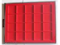 coin storage trays with protective cover - sockets 47 mm