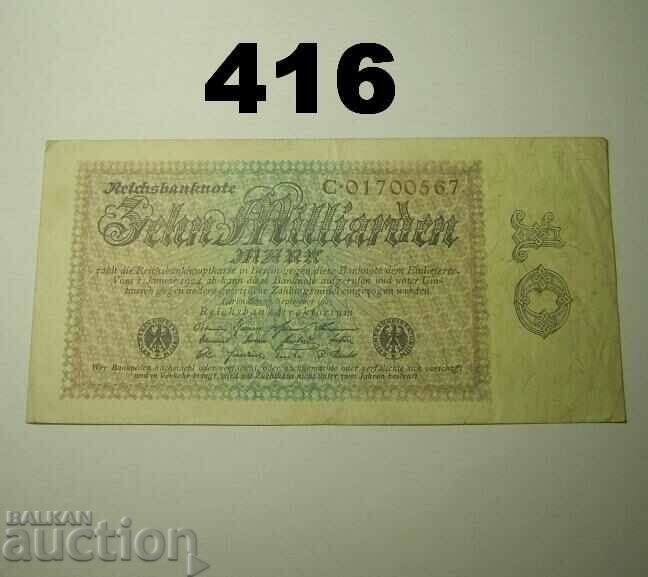 Berlin 10 milliarden mark 1923 VF+ Germany