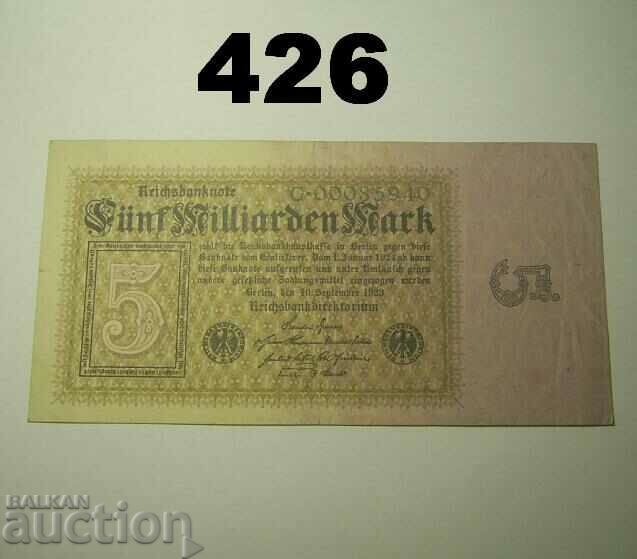 Berlin 5 miliarden mark 1923 VF+ Germania