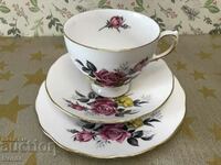 Royal Vale triple tea set with beautiful roses