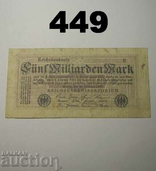 Berlin 5 milliarden mark 1923 DEU-145.e