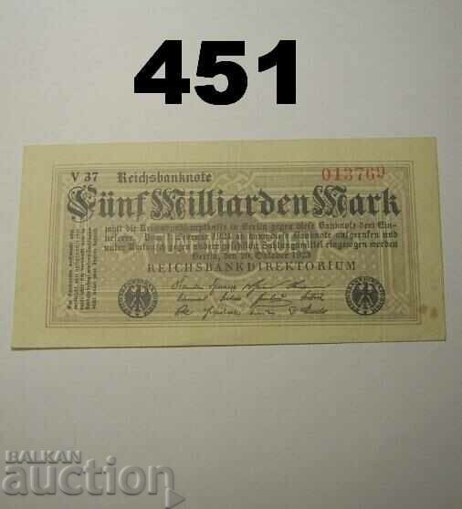 Berlin 5 miliarden mark 1923 XF DEU-145.c