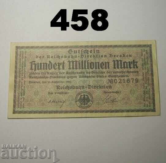 Dresden 100 millionen mark 1923 VF+ Germany