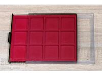 coin trays with protective cover - 12 slots x 66 mm.