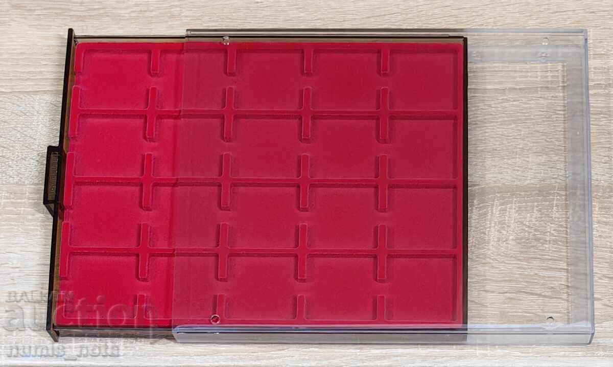 coin trays with protective cover - 20 slots for cards