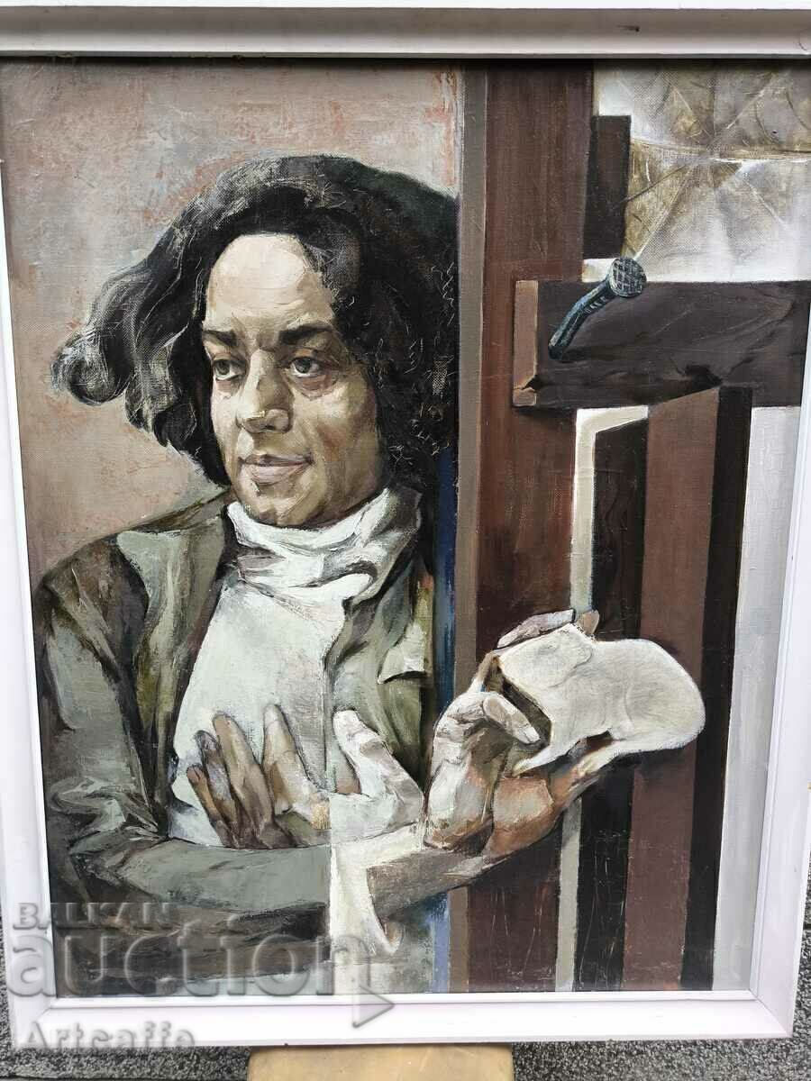 Mariana Genova - male portrait, oil on canvas with price € 350.00 | 684.54 BGN