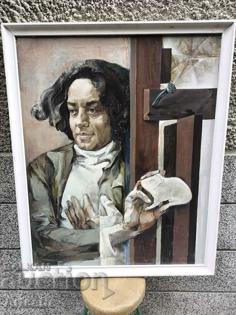 Mariana Genova - male portrait, oil on canvas